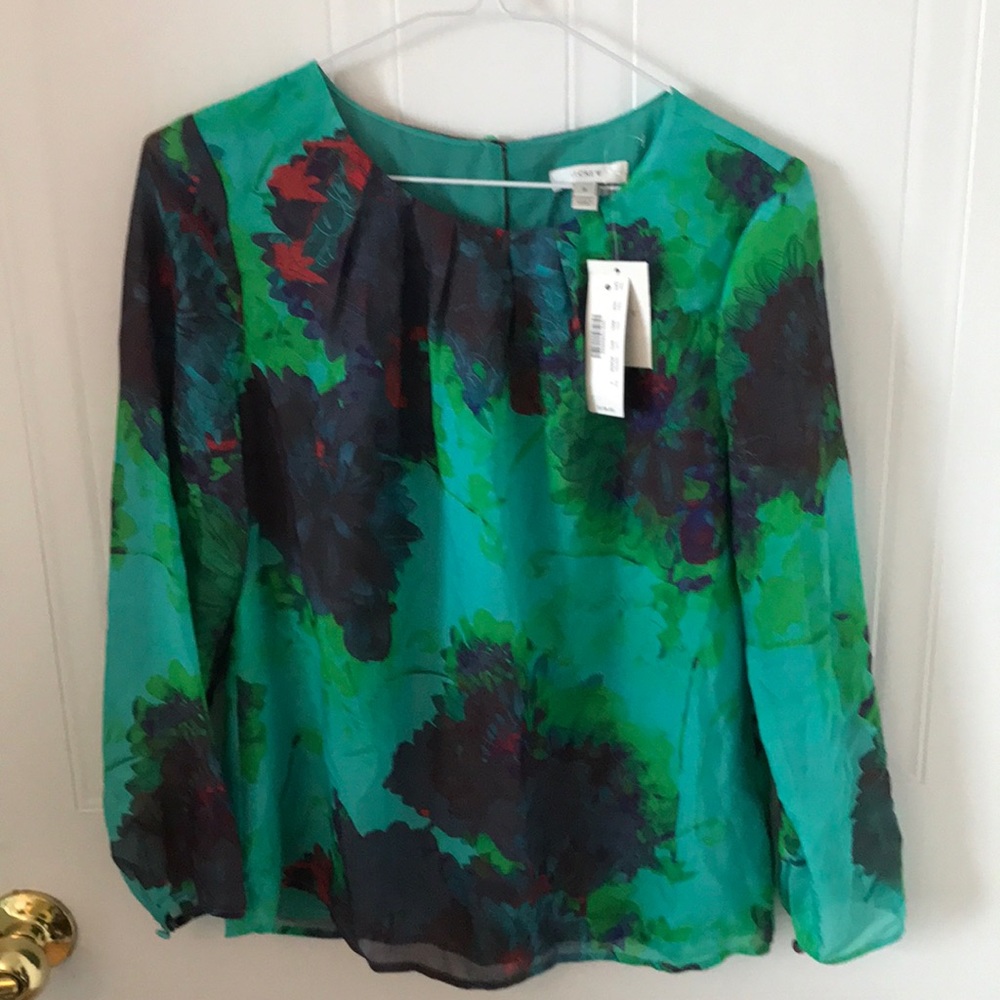 J Crew floral blouse silk size 2